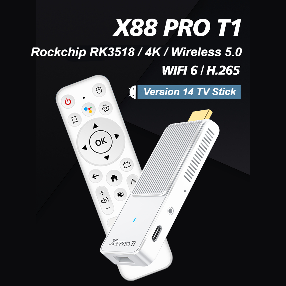 Home Cinema Quad - X88 T1 TV Stick Android 14
